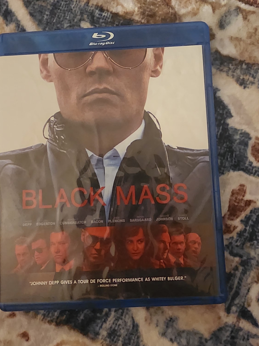 Warner Bros. Blu‑ray Black Mass Movie Case with Blue Accents